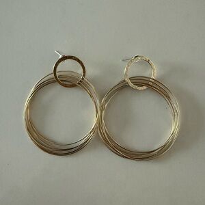 Anthropologie Elegant Gold Hoop Earrings